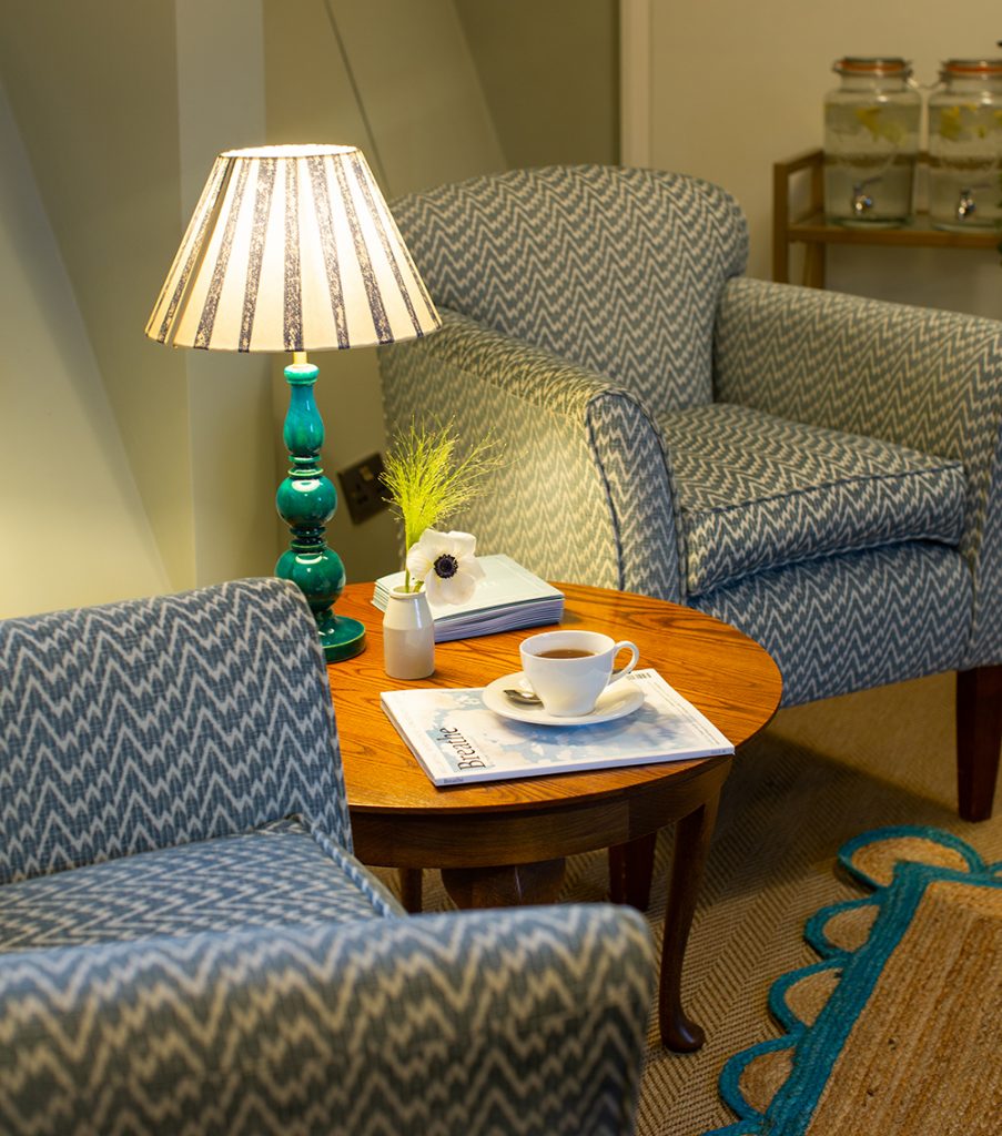 Cosy waiting area at The Loft Treatment Rooms